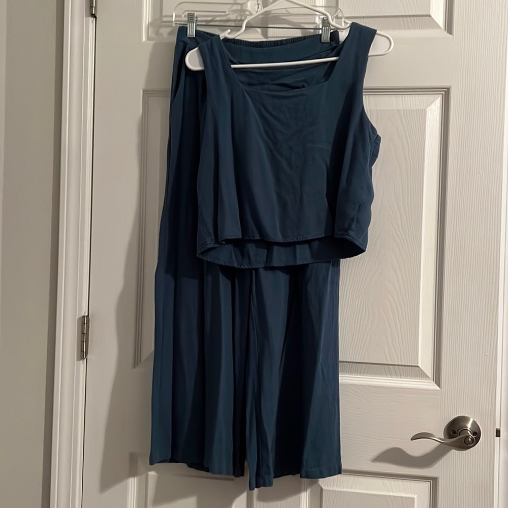 Two Piece Teal Pants Set - size small